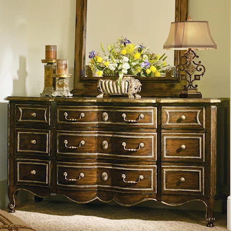 9 Drawer Triple Dresser